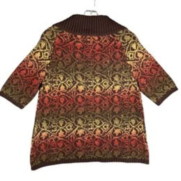 DKNY Jeans Brown Ombre Single Button Cardigan Sweater Shrug Mid Sleeve O… - Picture 2 of 4